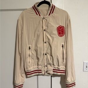 Cream and Red Varsity Jacket